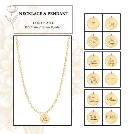 Pendant (19mm) Stainless Steel and (25mm) Gold- Scalloped Edge - Image 6