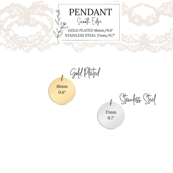 Pendant (16-17mm) Stainless Steel or Gold