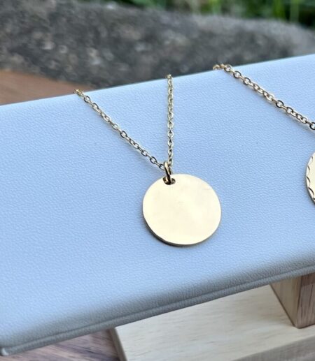 Pendant (19mm) Stainless Steel or Gold- Smooth Edge - Image 5