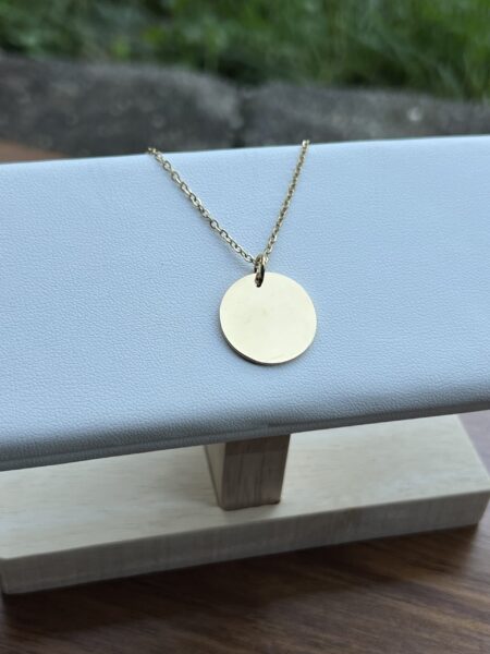 Pendant (19mm) Stainless Steel or Gold- Smooth Edge - Image 4